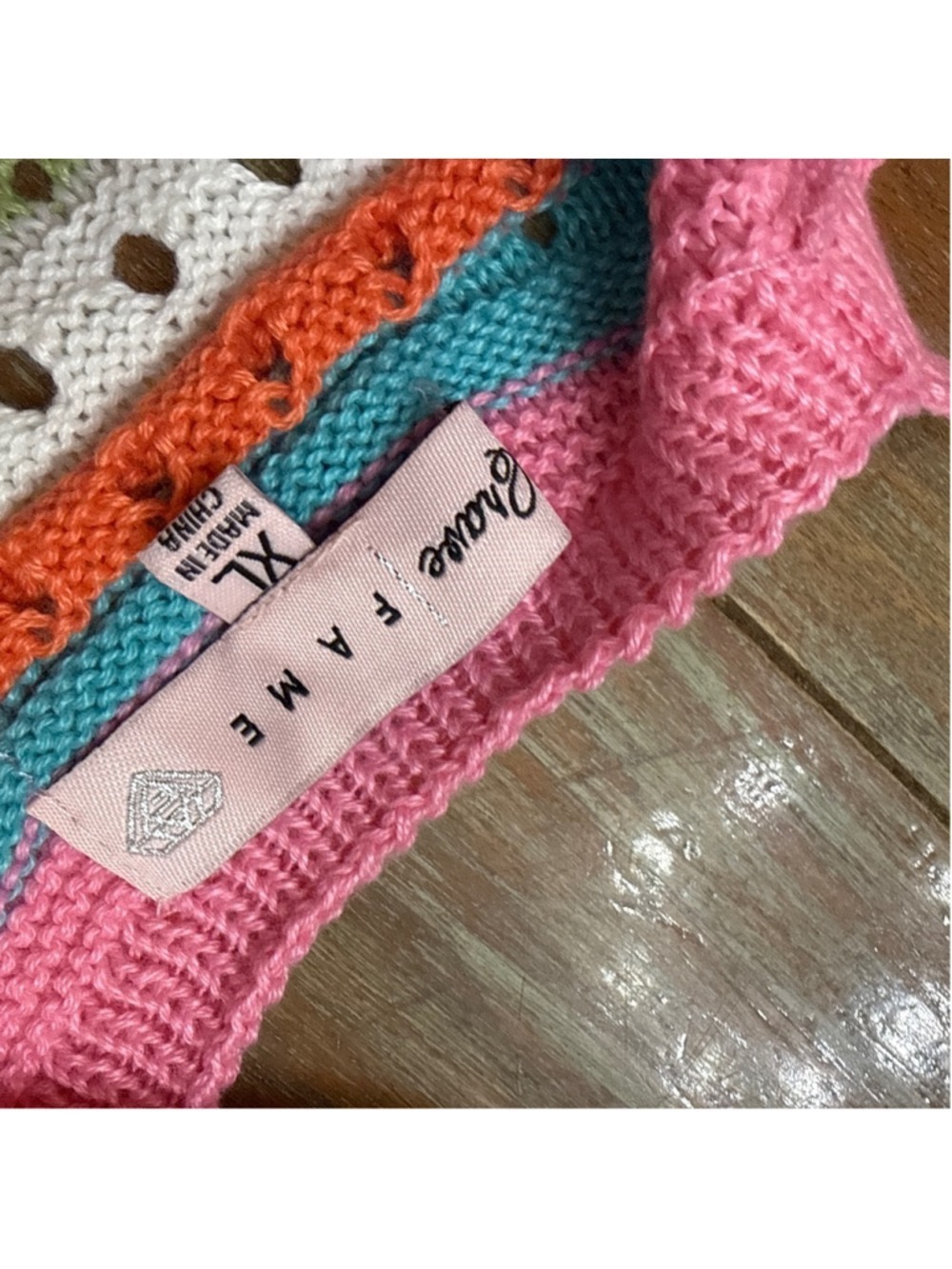 Crave Fame XL Rainbow Chevron Crochet Knit Mini Dress - Picture 5 of 11